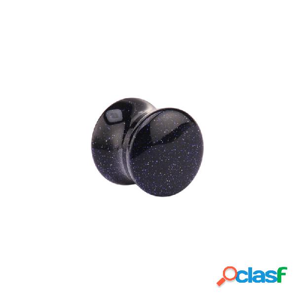 Double flared plug (stone) con convex front e glitter Pietra