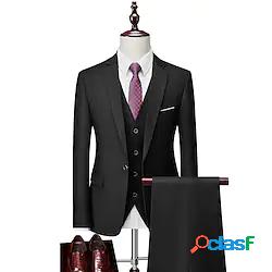 Grigio scuro Bianco Nero Uomo Matrimonio Set 3 pezzi