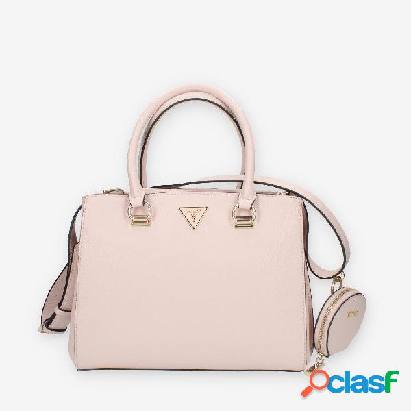 Guess Alexie Borsa rosa a mano a tre scomparti