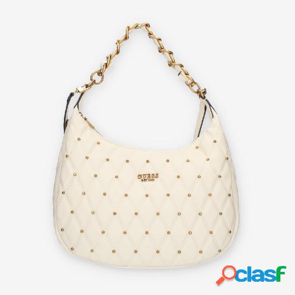 Guess Triana Borsa avorio a spalla trapuntata con borchiette