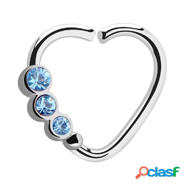 Heart-shaped continuous ring (surgical steel, silver, shiny