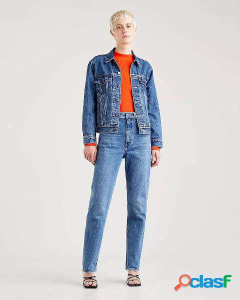 Jeans 70S a vita alta in cotone stretch dalla linea dritta