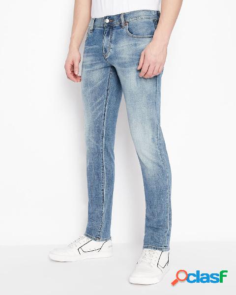 Jeans J14 skinny lavaggio chiaro super stone washed con