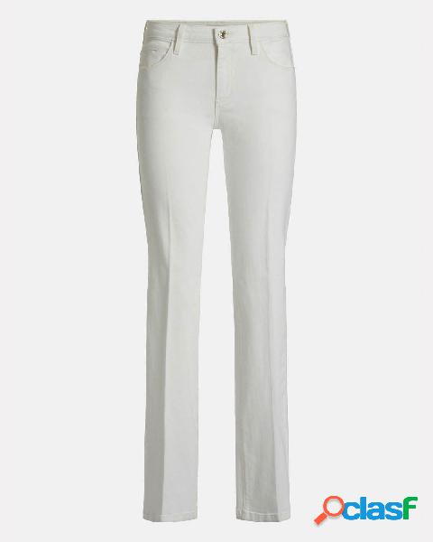Jeans bianchi straight in cotone bull stretch