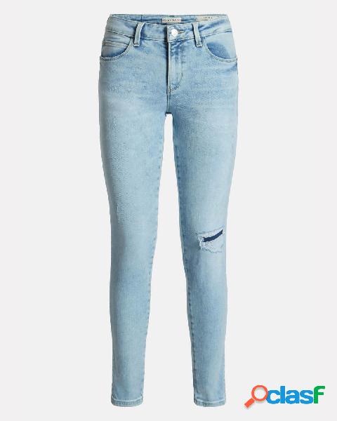 Jeans skinny in cotone e modal stretch lavaggio bleach con