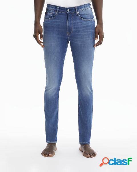 Jeans skinny in cotone stretch lavaggio chiaro super stone