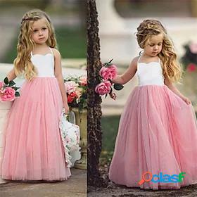 Kids Little Girls' Dress Dusty Rose Solid Colored Tulle