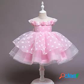 Kids Little Girls' Dress Polka Dot Solid Colored Party