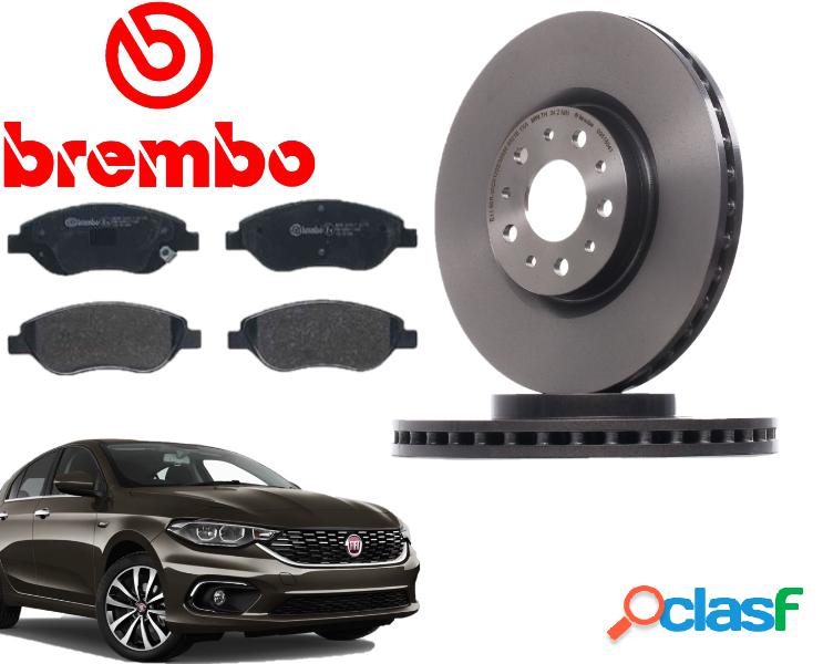 Kit Dischi e Pastiglie Freno Brembo Anteriori Fiat Tipo 2