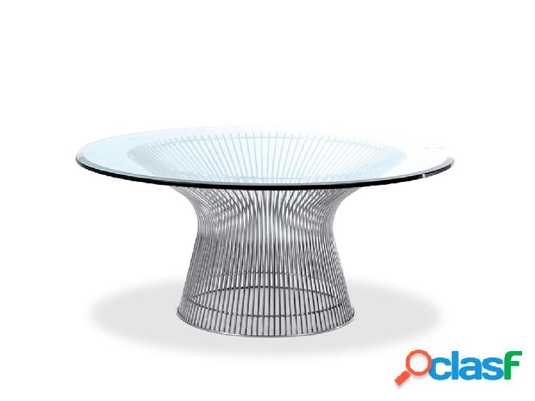 Knoll Platner Tavolo - Top Cristallo Trasparente / Polished