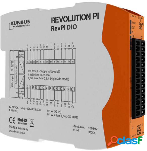 Kunbus RevPi DIO PR100197 Modulo espansione PLC 24 V