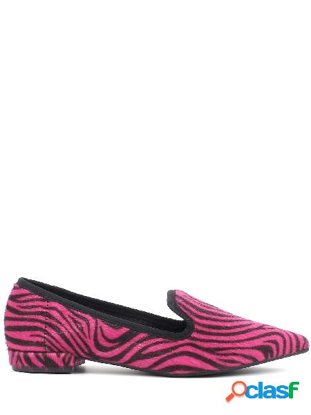 Le Slipperine Scarpe basse in cavallino zebrato a punta,