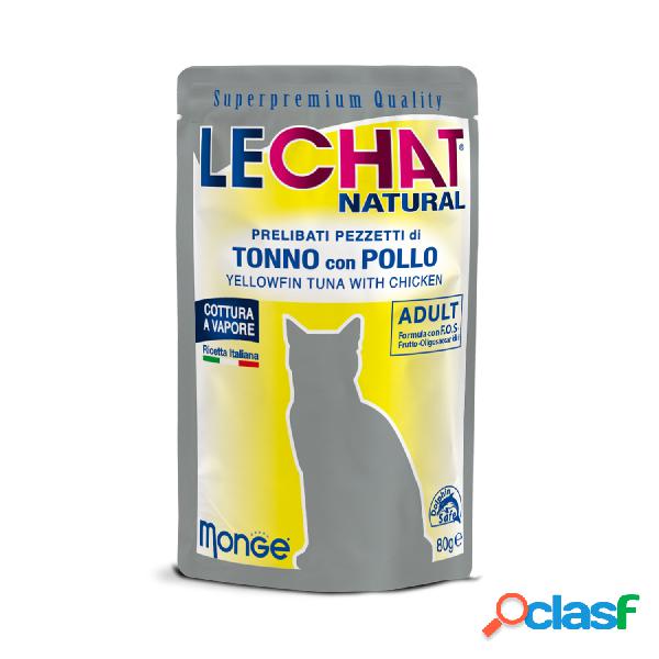 LeChat Natural Cat Adult Pezzetti di Tonno con Pollo 80 gr