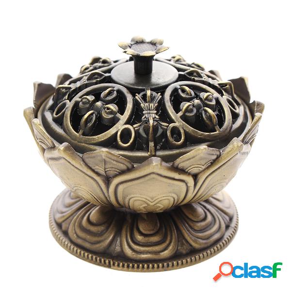 Lotus Cone Bruciatore di incenso Holder Flower Statue Censer