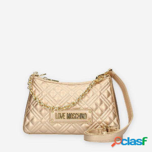 Love Moschino Quilted Borsetta a tracolla oro