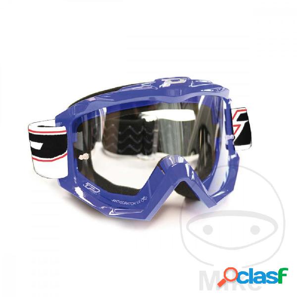 Maschera moto cross progrip pz3201bl14 race line 3201 blu