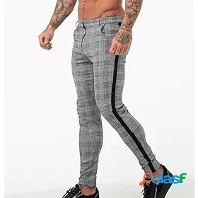 Mens Joggers Chinos Trousers Casual Pants Pants Plaid