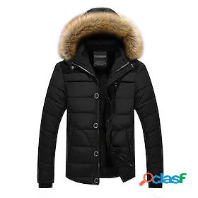Men's Parka Quilted Pocket Casual Street Daily Coat Short