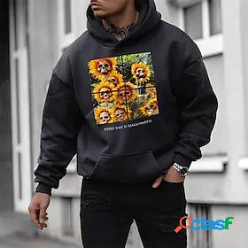 Mens Pullover Hoodie Sweatshirt Graphic Skull Hooded Sports