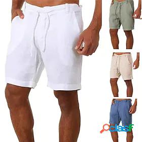 Mens Shorts Bermuda shorts Pants Solid Color Drawstring