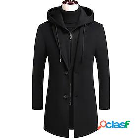 Mens Trench Coat Outdoor Polyester Spring Single Breasted