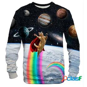 Mens Unisex Sweatshirt Galaxy Graphic Prints Outdoor Street