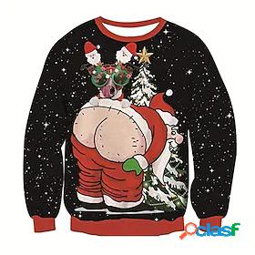 Mens Unisex Sweatshirt Pullover Santa Claus Graphic Prints
