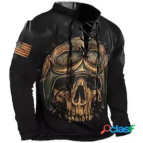 Mens Unisex Sweatshirt Pullover Skull Graphic Prints Sports