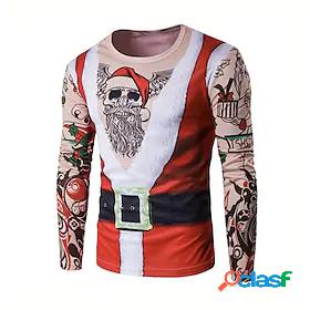 Mens Unisex T shirt Tee Crew Neck Santa Claus Graphic Prints
