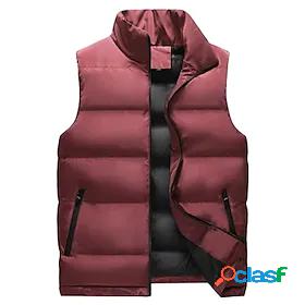 Mens Vest Fall Winter Casual Daily Wear Regular Coat Stand