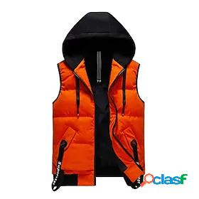 Mens Vest Hoodie Jacket Fall Winter Daily Wear Casual Daily