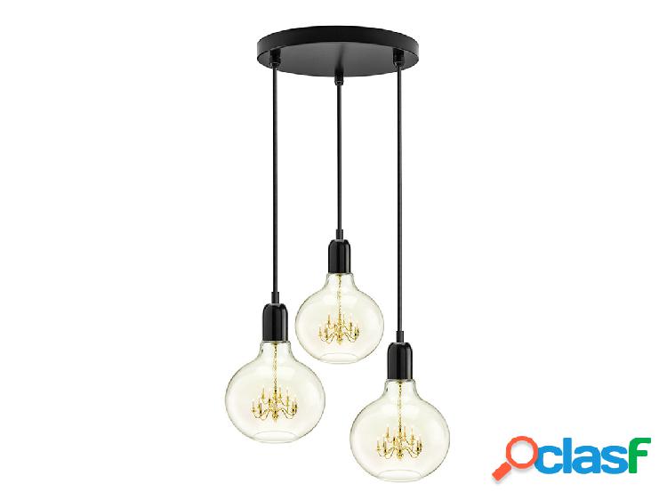 Mineheart King Edison Nero Trio Lampada a Sospensione