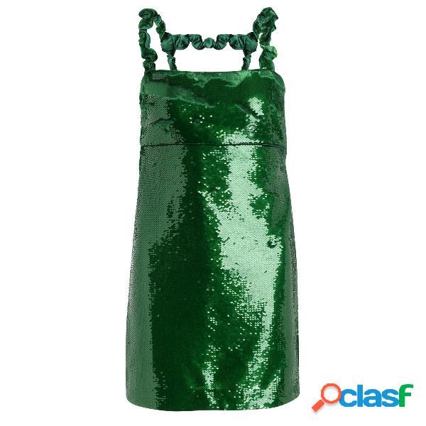 Mini abito Ganni in paillettes verde