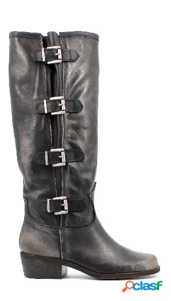 Once Stivali alti in pelle con fibbie laterali, FR132 2373 -