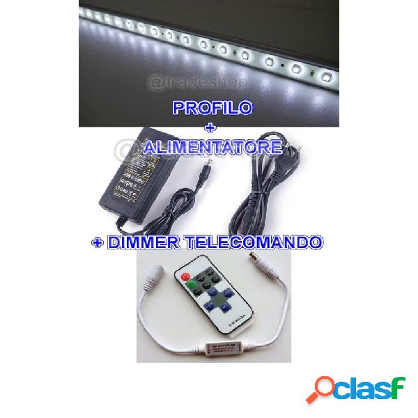 PROFILO BARRA ALLUMINIO IMPERMEABILE 1 METRO A 72 LED +
