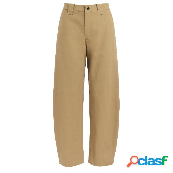 Pantalone Ganni in cotone beige