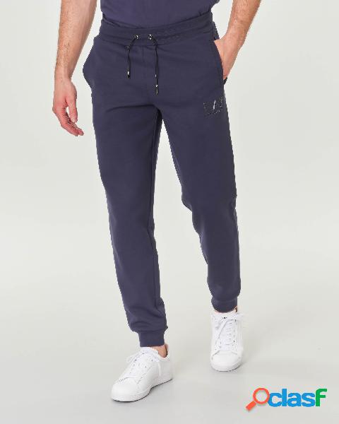 Pantalone blu in felpa di tessuto tecnico