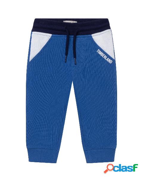 Pantalone blu royal in felpa con elastico blu in vita 9-18