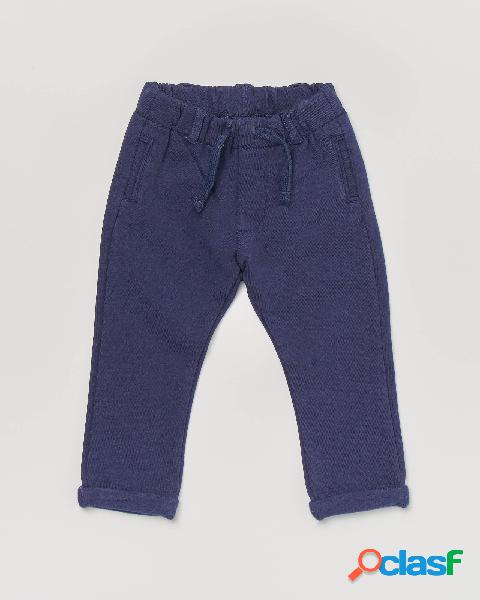 Pantaloni blu in felpa con coulisse 6-18 mesi