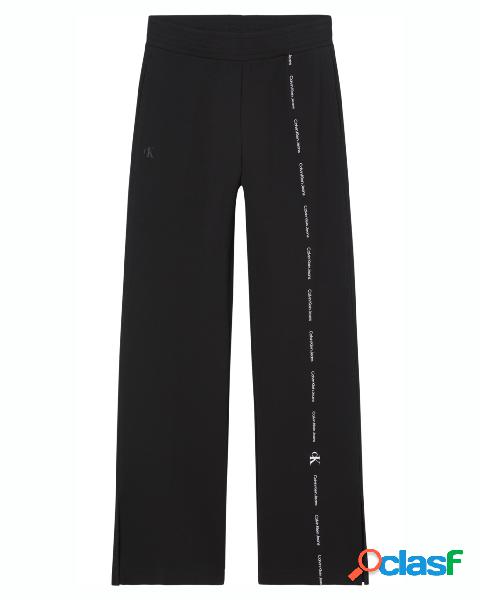 Pantaloni palazzo in misto cotone e poliestere riciclato