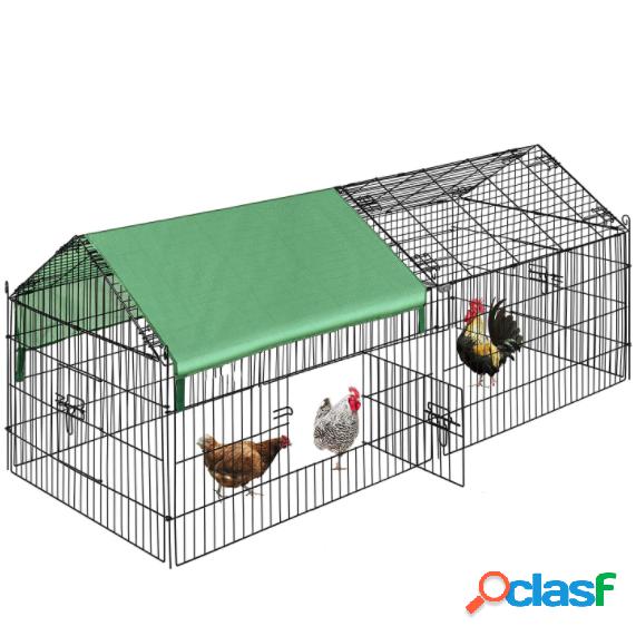 PawGiant Chicken Coop Run Cage Upgrade 86,6"× 40" × 38"