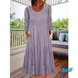 Per donna Abito linea A Abito midi Vestito longuette Viola