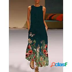 Per donna Vestito a trapezio vestito a flori Vestito maxi