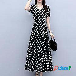 Per donna Vestito svasato Abito a pois Vestito longuette