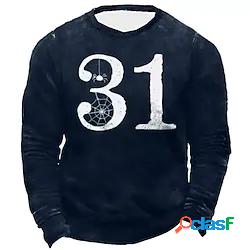 Per uomo Unisex Felpa Maglione Numero Stampe astratte Stampa