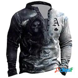 Per uomo Unisex Felpa Maglione Teschi Stampe astratte Carte