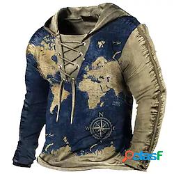 Per uomo Unisex Felpa con cappuccio pullover Mappa Stampe