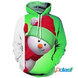 Per uomo Unisex Felpa con cappuccio pullover Pupazzo di neve