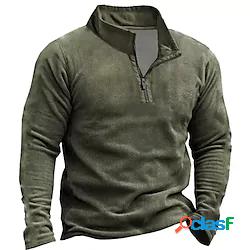 Per uomo Unisex Felpa con zip Maglione Tinta unica Cerniera