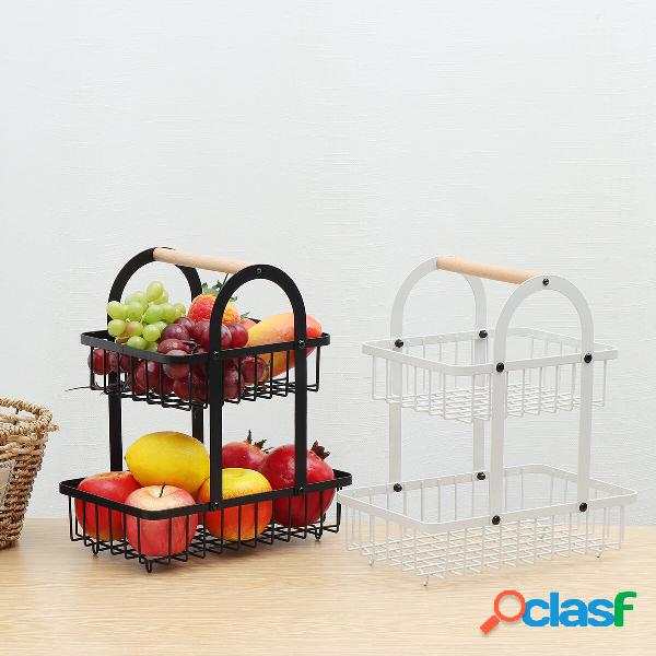 Portafrutta in ferro multiuso a 2 strati Portafrutta